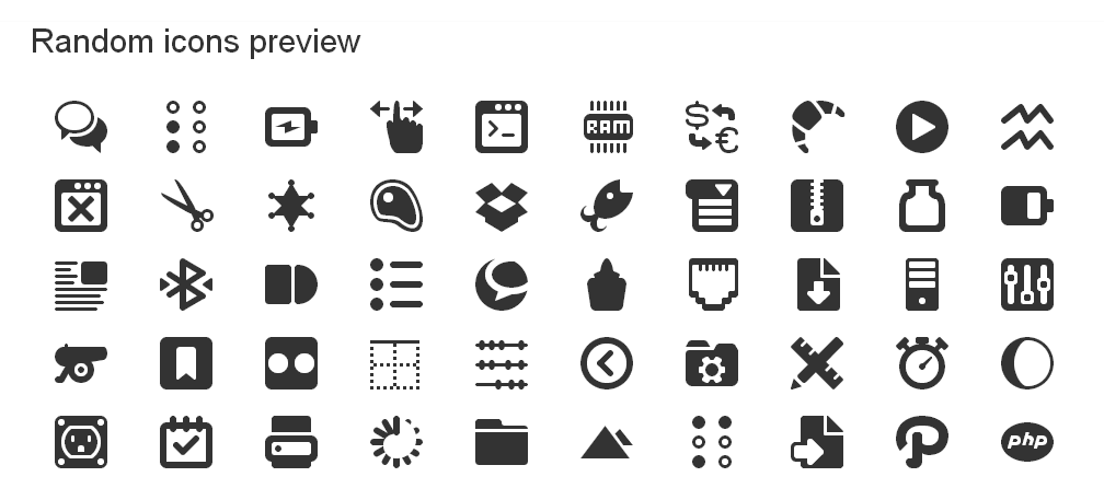 Glyph Icon Font from WebHostingHub